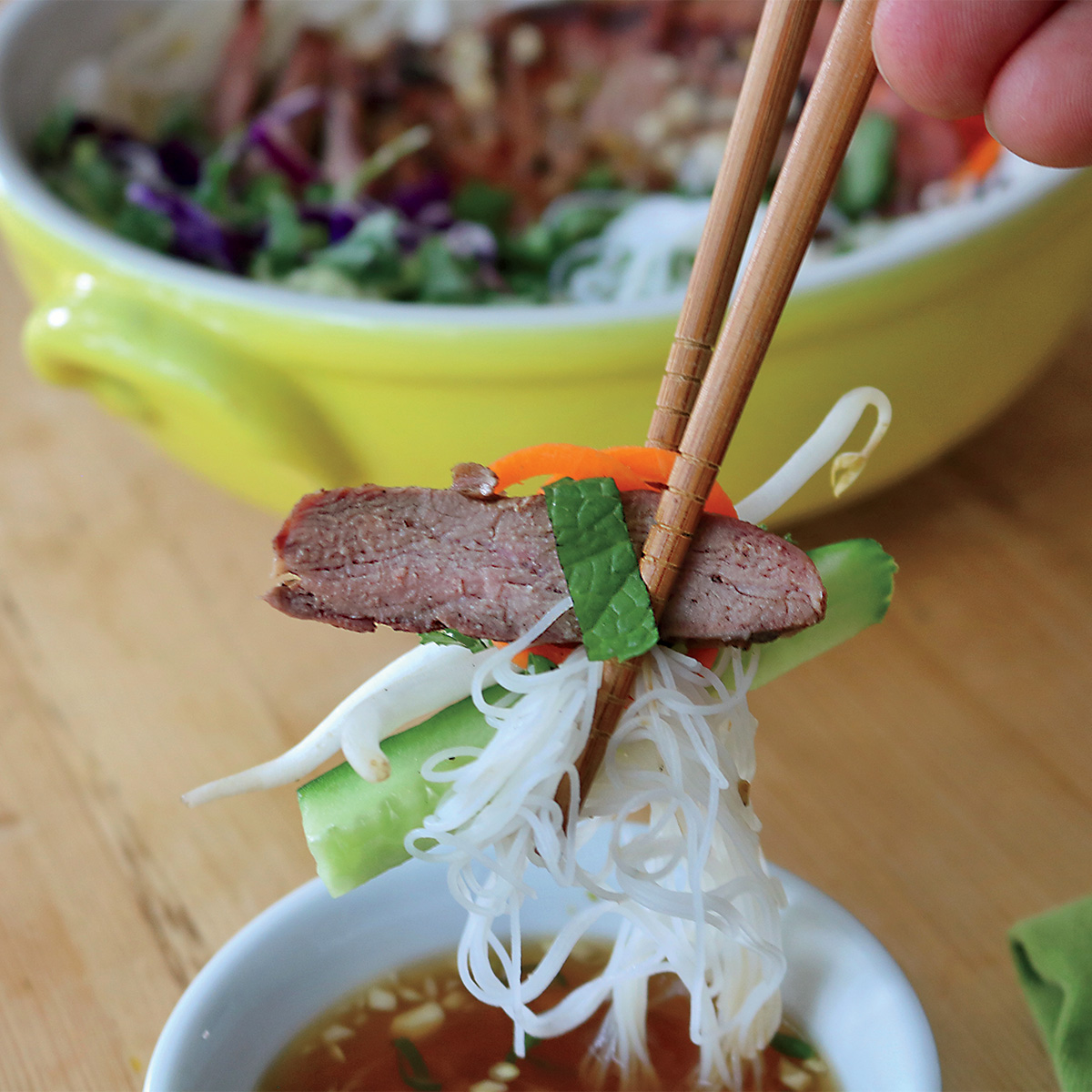Lemongrass Duck Noodle Bowl. Photo by Justin Townsend